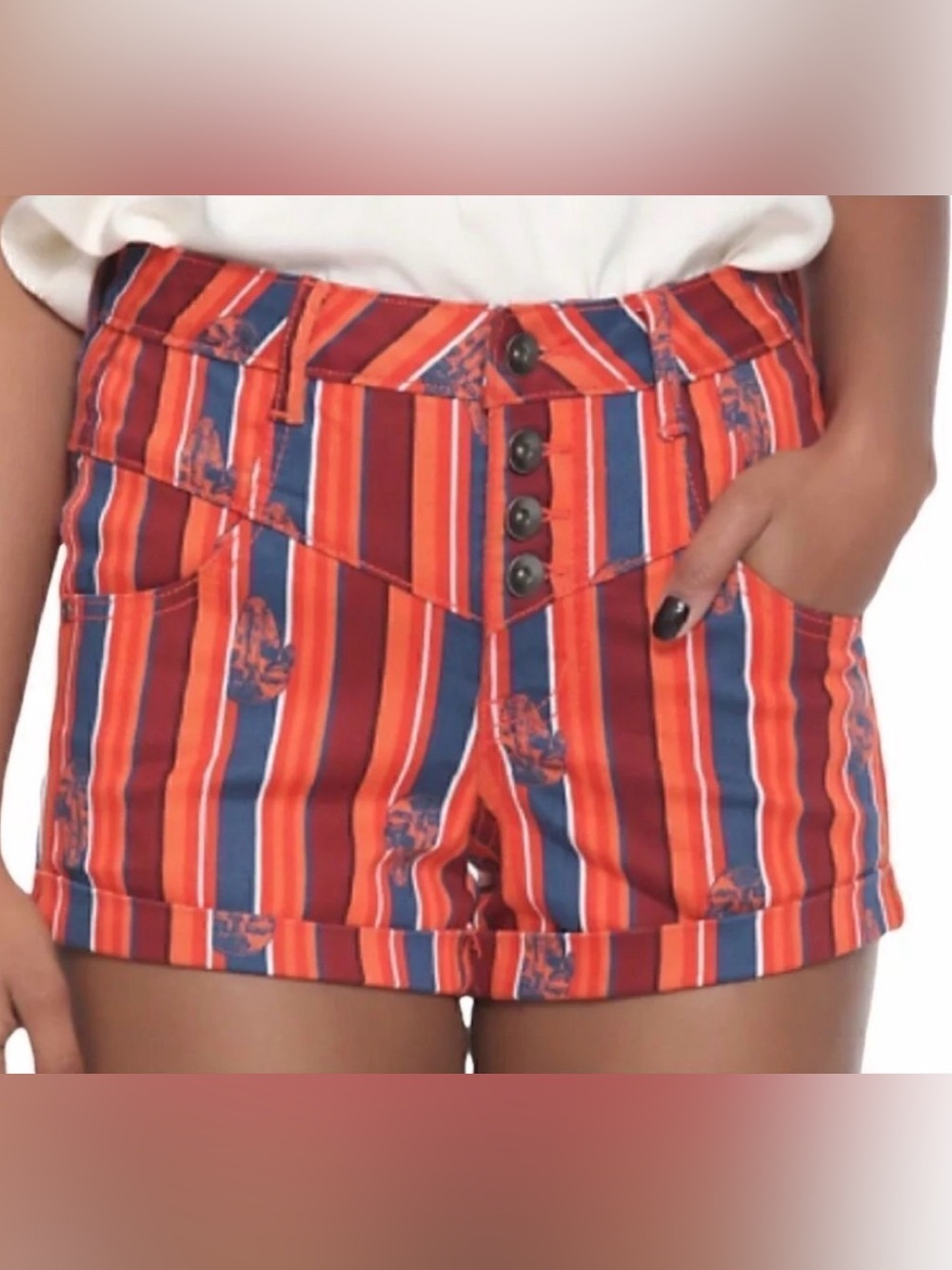 Her Universe Star Wars Solo Striped High-Waisted Shorts Junior 5 - Picture 2 of 7